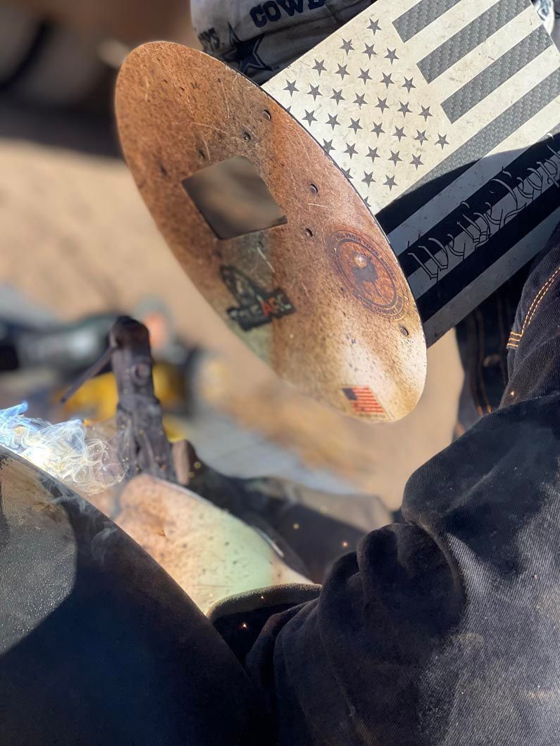 A person is holding a skateboard with an american flag on it.