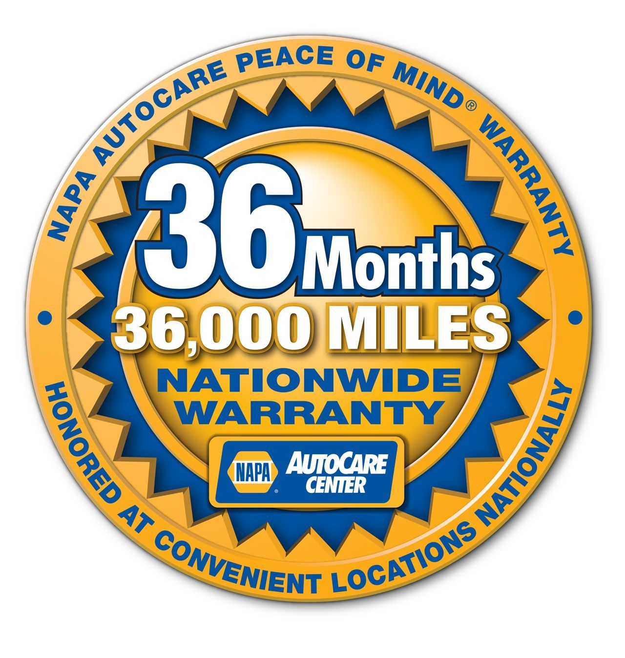  3 Year 36K Mile Warranty Badge | Asetex Tire & Auto