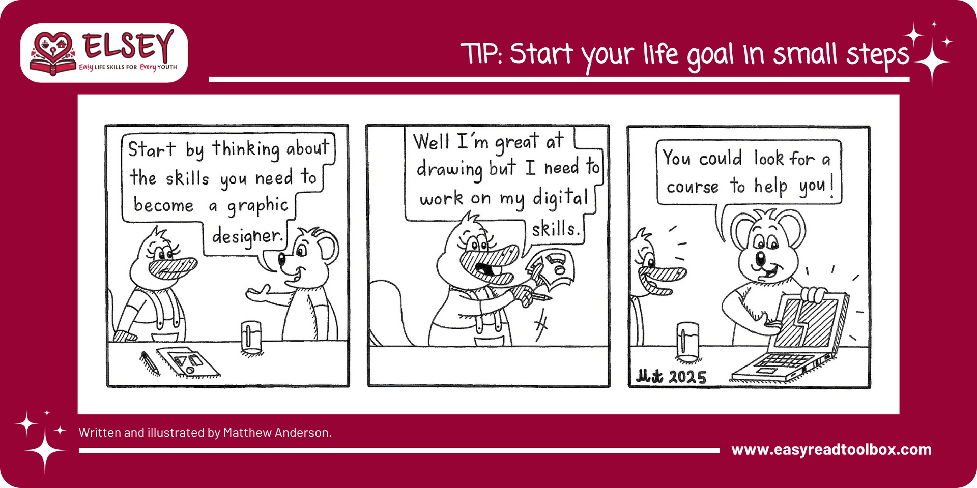 Start your life goal in small steps comic