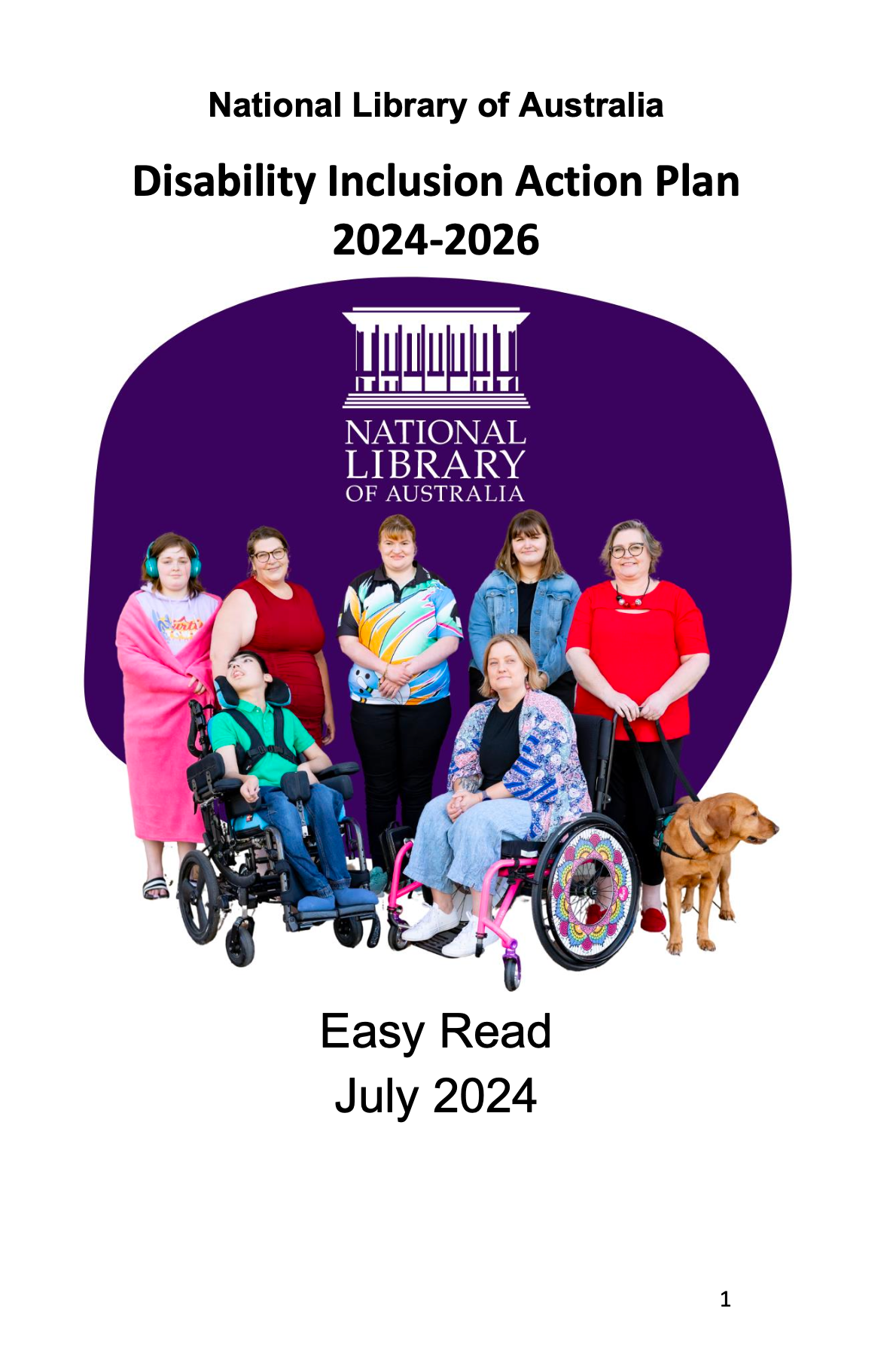 Cover page of the National Library of Australia, Disability Inclusion Action Plan 2024-2026. 