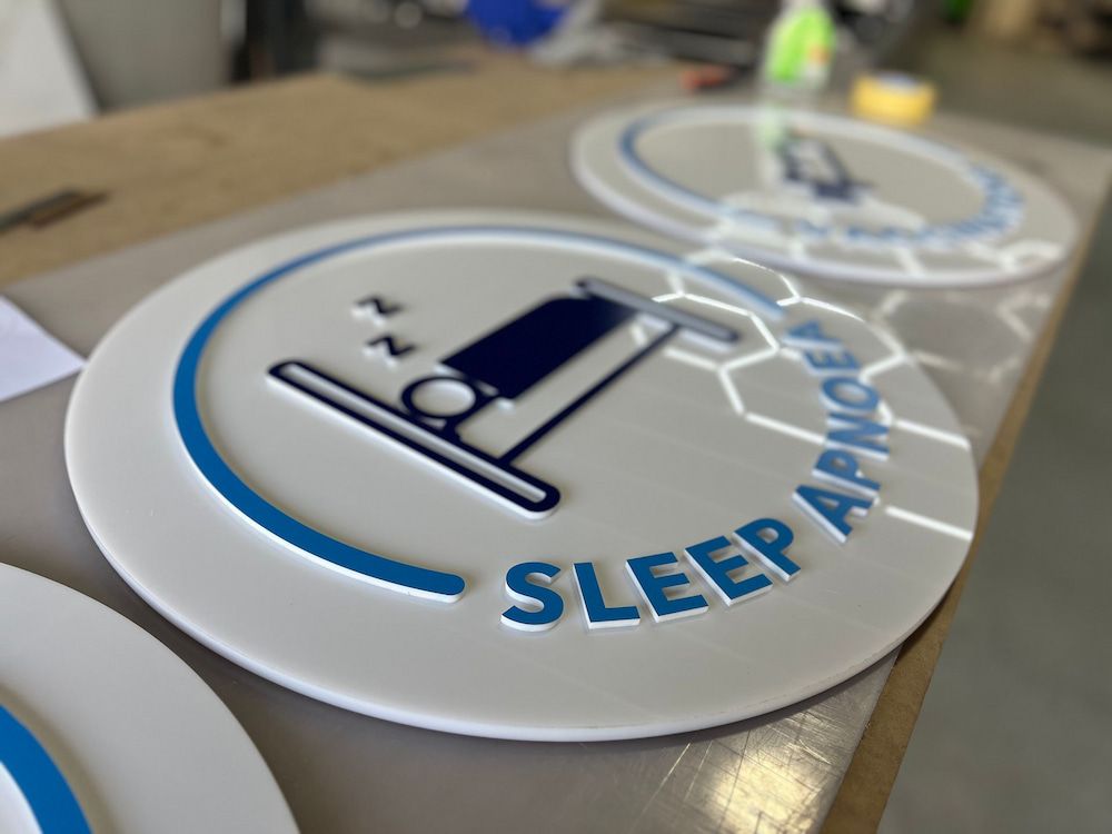 A Sign That Says Sleep Apnea on It — Metric CNC In Morisset, NSW