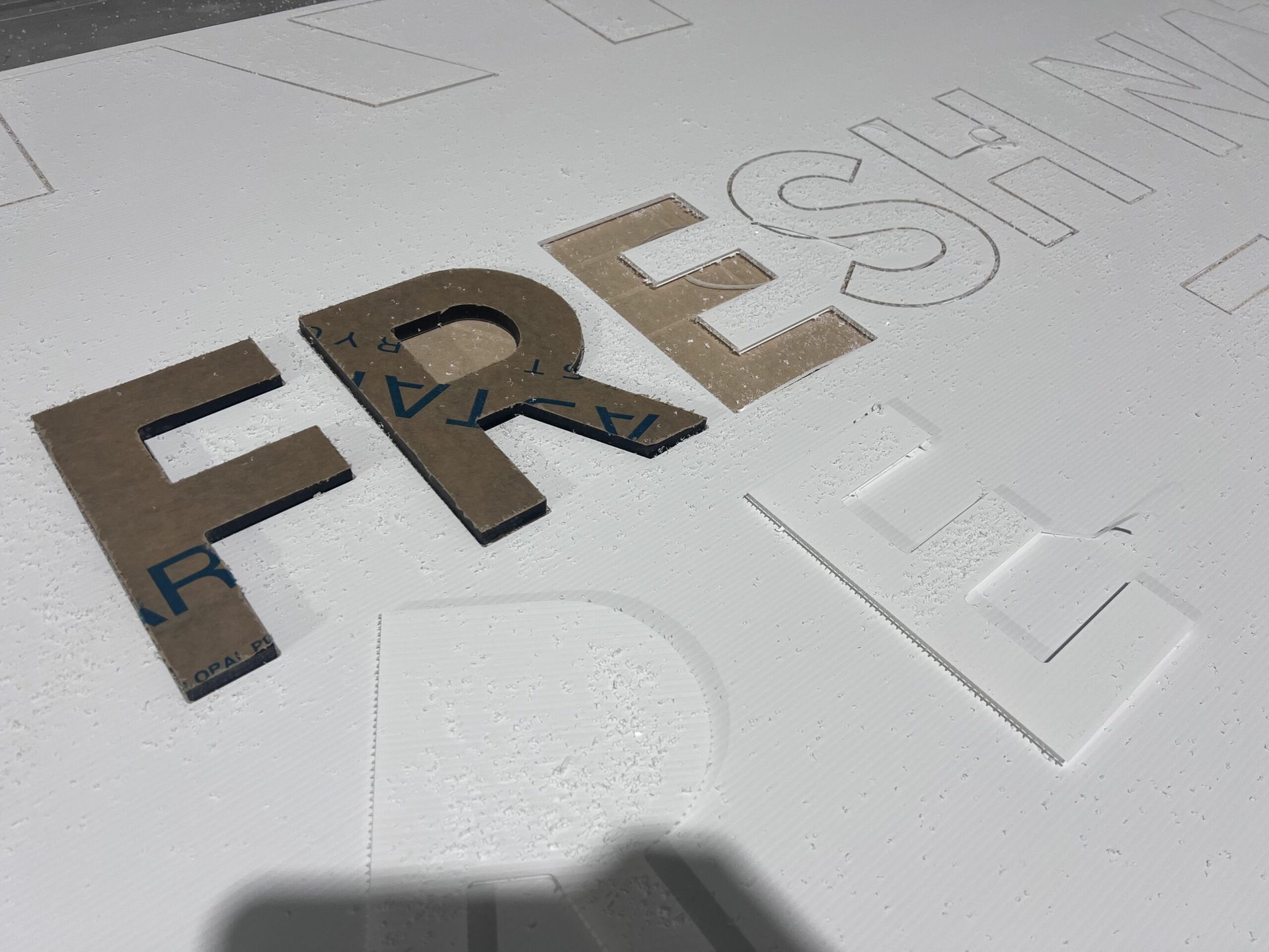 The Word Fresh Is Carved Into A Piece Of Wood — Metric CNC In Morisset, NSW