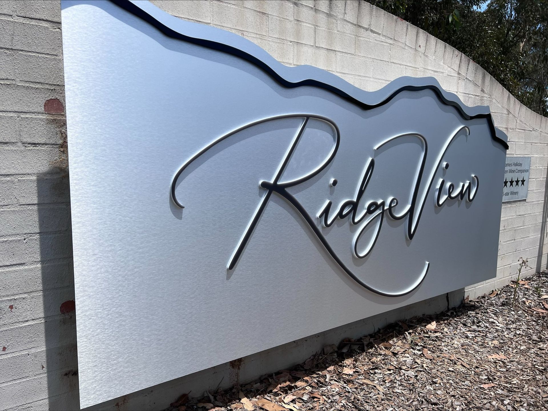 A Silver Sign That Says Ridge View On It — Metric CNC In Morisset, NSW