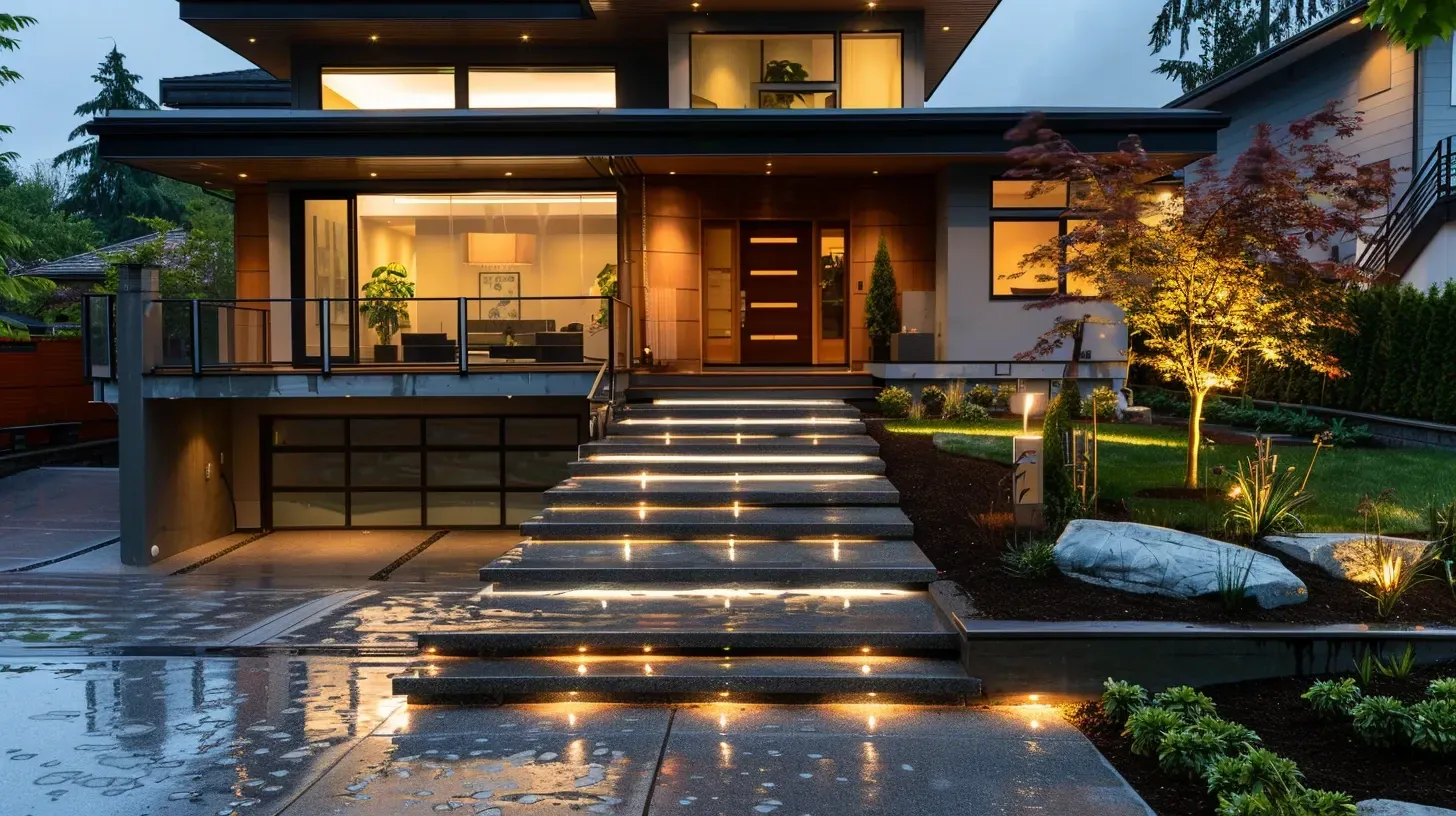 All-weather outdoor lighting in Richmond BC shines bright even in the rain. Our systems are built for the British Columbia climate. Keywords: weatherproof lighting, all-season, durable installation.