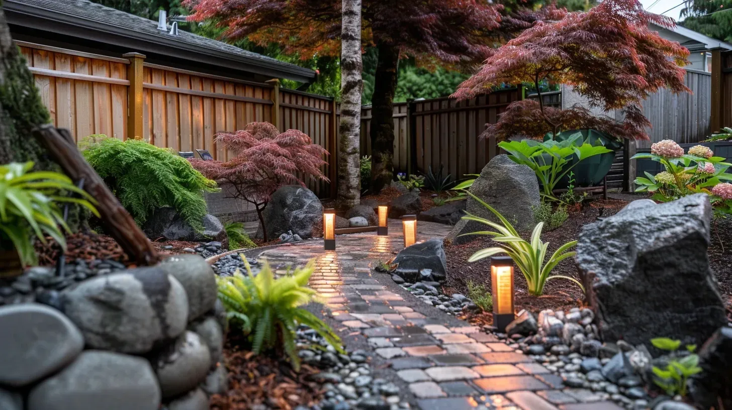 A perfectly symmetrical design for Christmas and holiday lighting in Richmond BC. Our meticulous installers ensure every bulb is perfectly placed. Keywords: symmetrical design, precision installation, professional look.