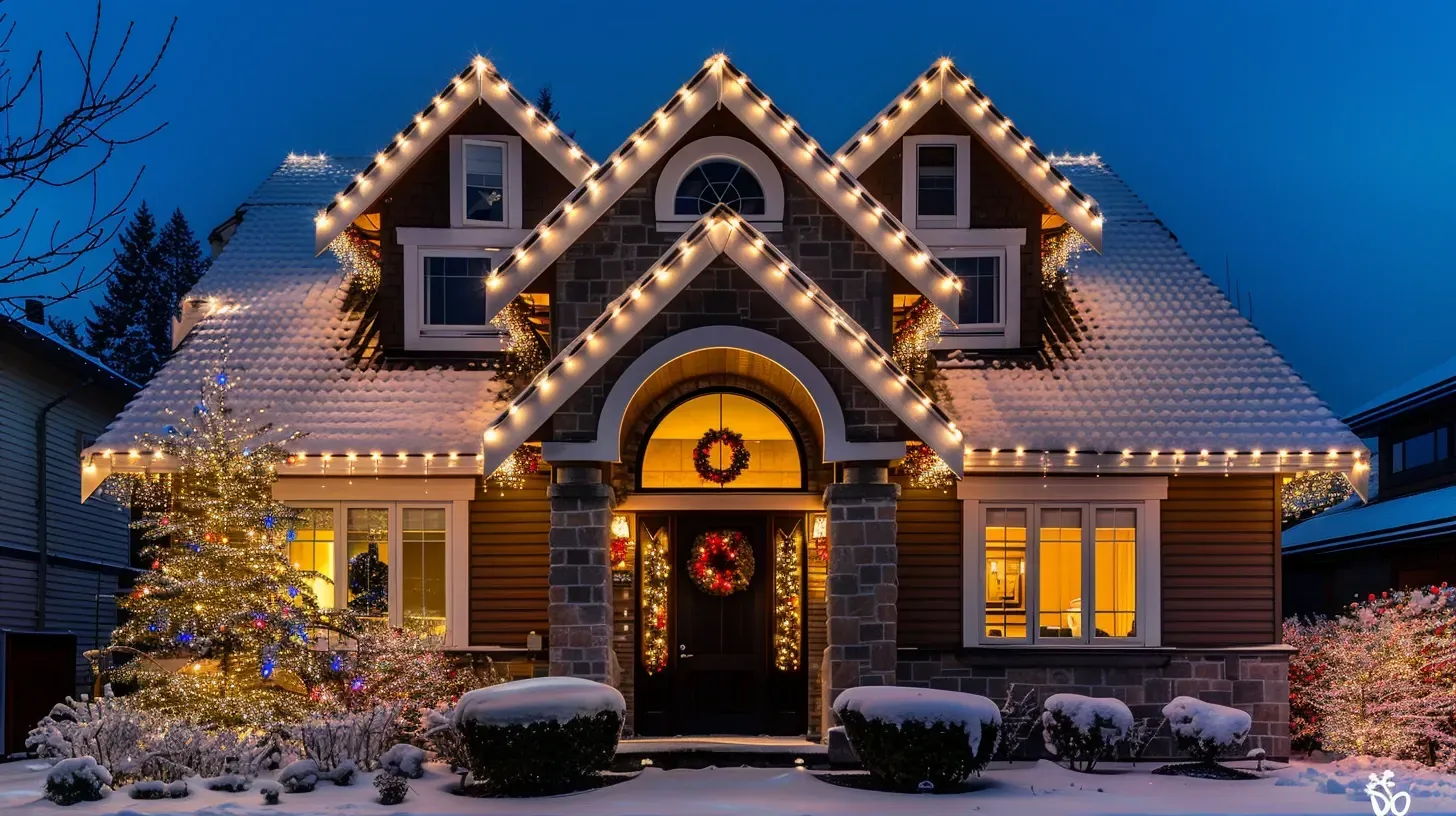 The warm, inviting glow of our bistro lighting in Richmond BC is visible from the street, adding curb appeal to this Terra Nova home. Keywords: curb appeal, inviting glow, attractive lighting.
