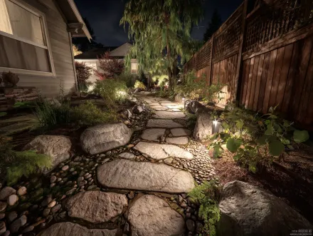 Upgrading to LED is one of our most popular landscape lighting services in Richmond BC. This outdoor lighting service in West Cambie saves homeowners money on energy. For sustainable garden lighting services, we offer LED retrofits. Keywords: LED upgrade service, energy efficiency, repair, maintenance.