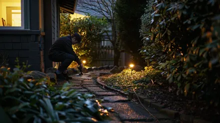 This commercial lighting project by our Richmond landscape lighting team illuminates a business near YVR on Sea Island. Our outdoor lighting Richmond BC services include parking lot and security lighting. Keywords: commercial lighting, security lights, strata lighting, Richmond Centre.