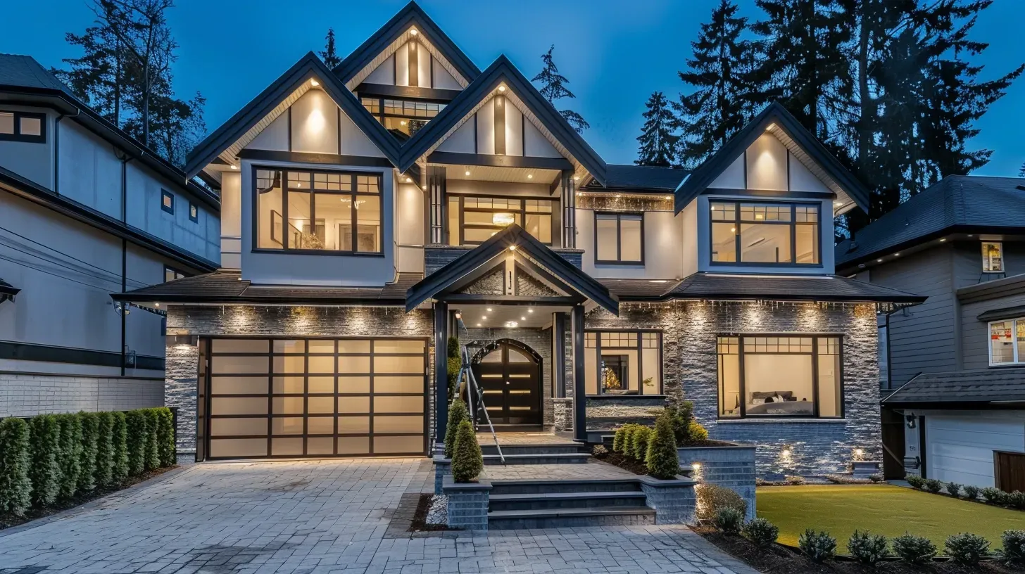 Our team designing a custom plan for architectural lighting in Richmond BC. A professional lighting plot ensures a balanced and beautiful result for your exterior. Keywords: lighting design, custom plan, professional layout, City Centre.