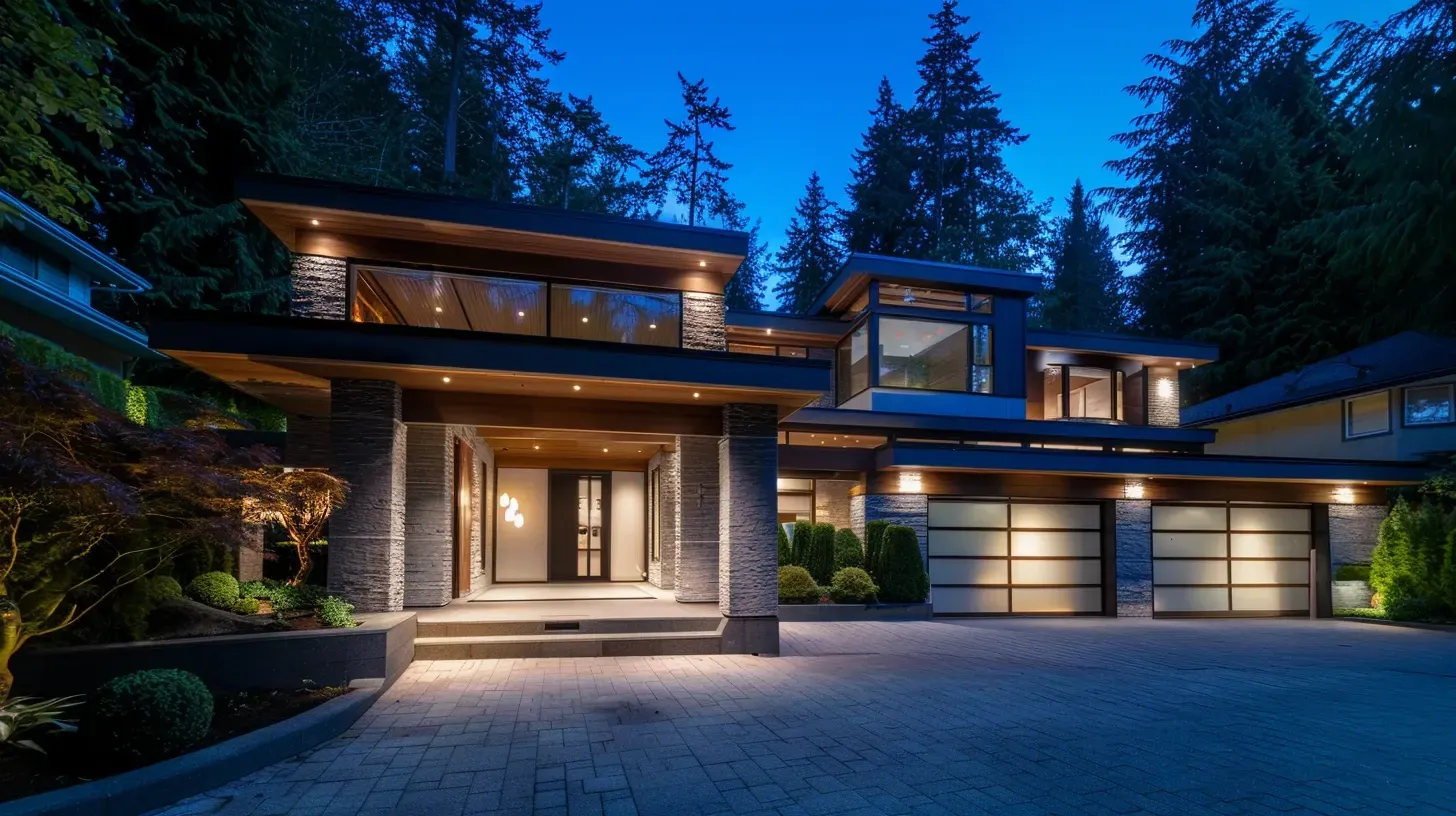 A beautiful, welcoming front entrance is created by our Richmond landscape lighting. Our outdoor lighting Richmond BC service boosts curb appeal in any neighborhood. Keywords: entryway lighting, welcoming design, curb appeal.
