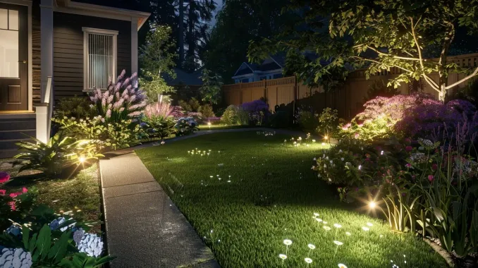 Pathway lighting installation by our Richmond landscape lighting professionals. This outdoor lighting Richmond BC project enhances walkway safety in a Terra Nova neighborhood. Keywords: path lighting, walkway safety, garden lights, professional installation.