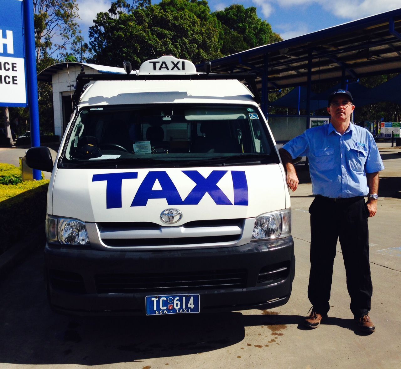 A Row Of Vans Are Parked In A Parking Lot — Kingscliff Tweed Coast Taxis Pty Ltd In Pottsville, NSW