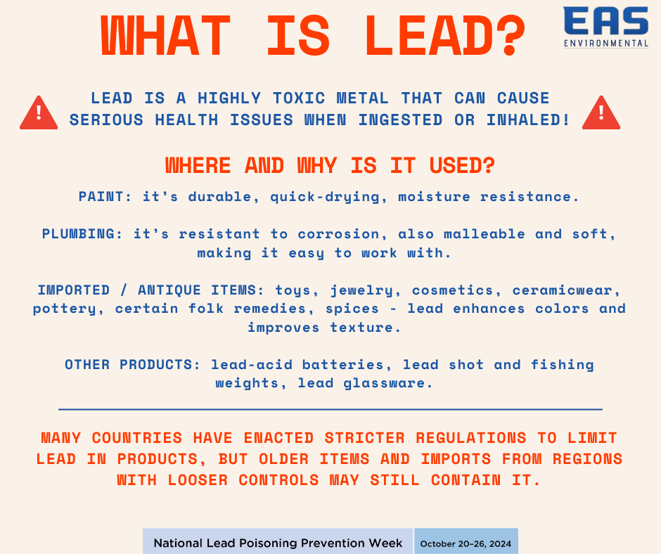 A poster explaining what is lead and where and why it is used