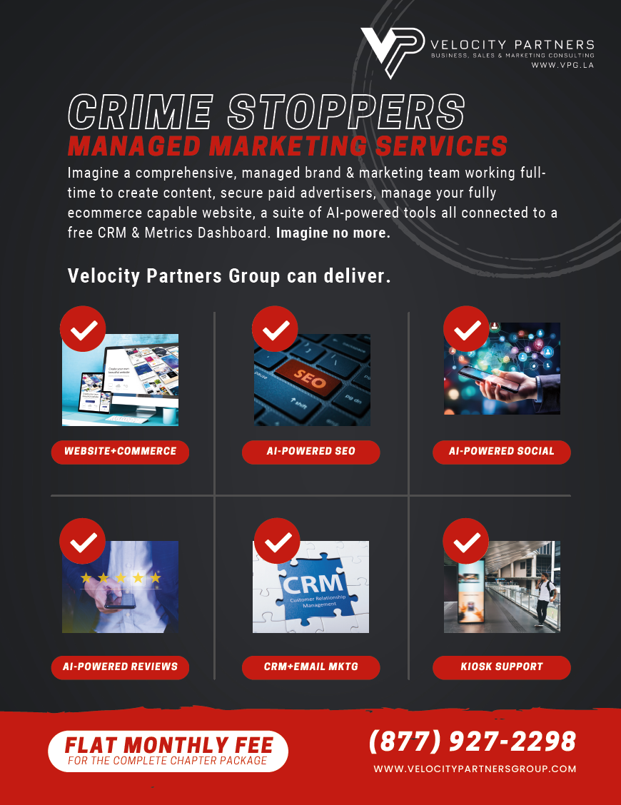 Crime Stoppers Digital Marketing services & support from Velocity Partners Group