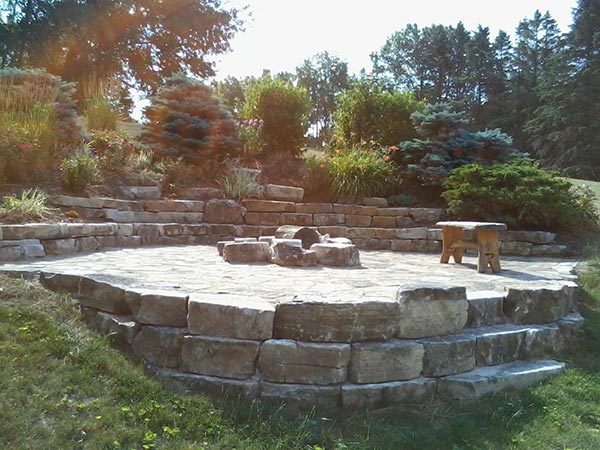 Retaining Walls with Firepits — Harvard, IL — Power Tree & Landscaping