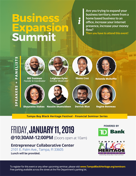 Business Expansion Summit 2019 Flyer – Winter Park, FL – RB Advisory