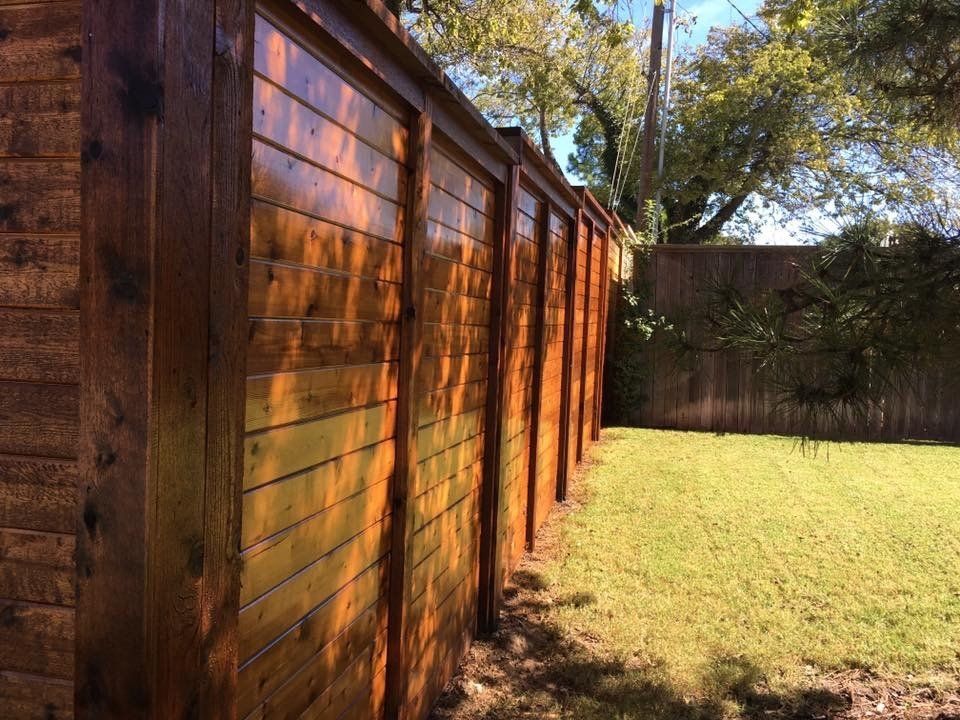 Fence Installation - Custom Stained Wooden Fence in Oklahoma City, OK