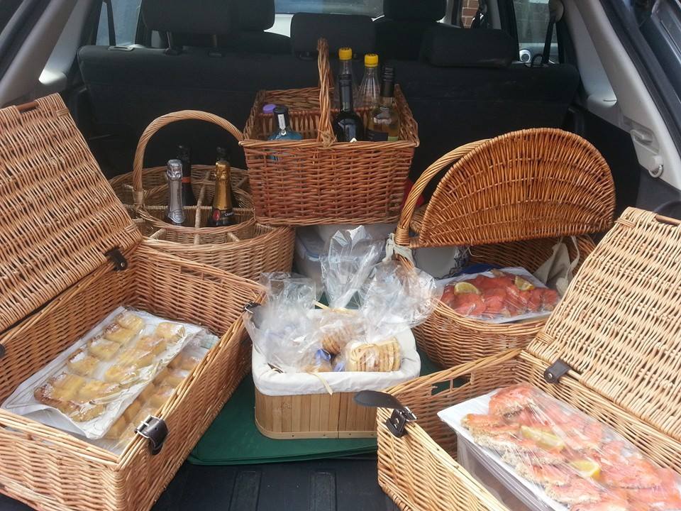 Picnic baskets for an office lunch