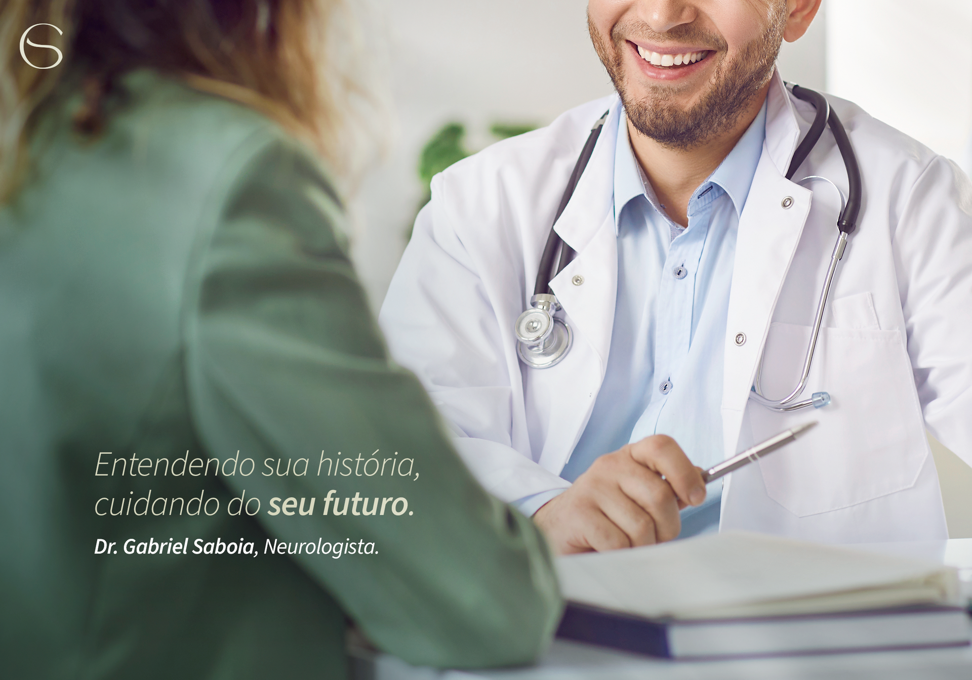 Um conjunto de cartões de visita para um médico com cérebro.
