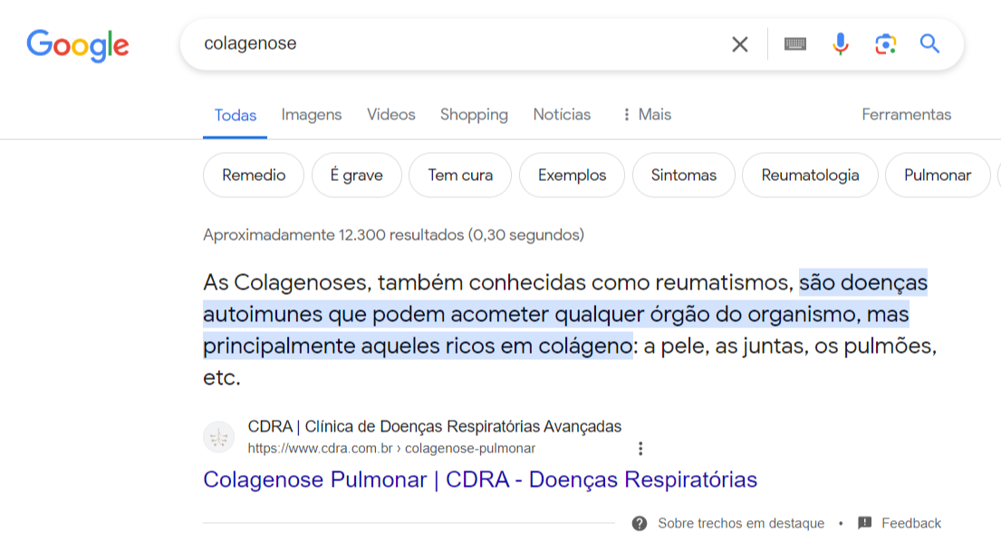 Uma imagem borrada de uma página de pesquisa do Google