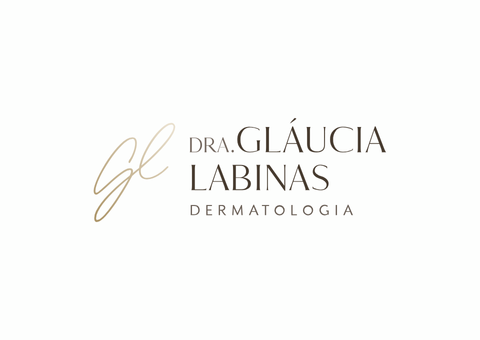 Logotipo da Dra. Gláucia Labinas, Dermatologista. Apresenta as iniciais 