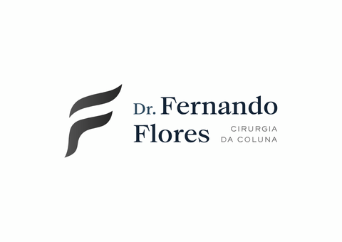 Logo for Dr. Fernando Flores, a spinal surgeon, featuring a stylized letter 