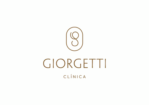 Logotipo da Giorgetti Clínica: monograma marrom 'G' em oval, com texto abaixo.