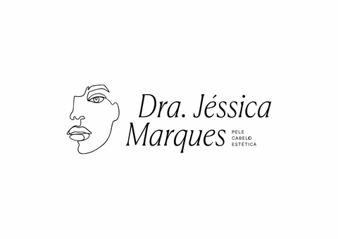 Logo: Outline of a face, text 