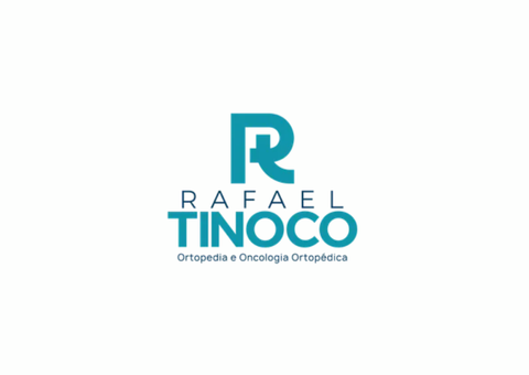 Logotipo de Rafael Tinoco, um ortopedista, apresentando um 