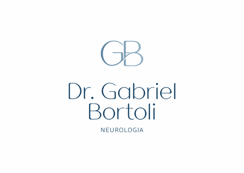 Logotipo do Dr. Gabriel Bortoli, neurologista. Apresenta as iniciais 