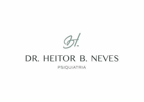 Logotipo do Dr. Heitor B. Neves, psiquiatra. Apresenta as iniciais 