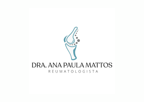 Logotipo: joelho estilizado azul claro com nome 