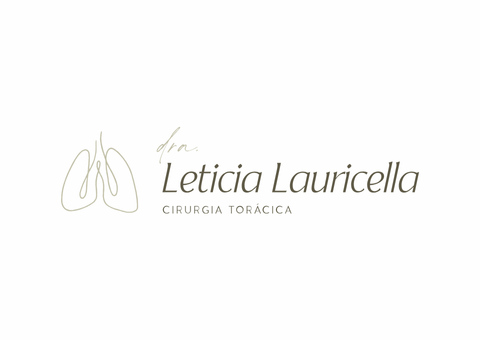 Logotipo da Dra. Letícia Lauricella, cirurgiã torácica. Apresenta o contorno de um pulmão e texto.