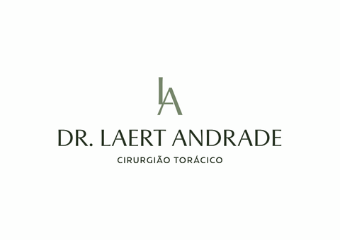 Logotipo do Dr. Laert Andrade, cirurgião torácico. Apresenta as iniciais 