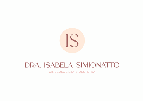 Logotipo da Dra. Isabela Simionatto, ginecologista e obstetra. Apresenta as iniciais 