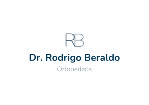 Logotipo do Dr. Rodrigo Beraldo, médico ortopedista, com as iniciais 