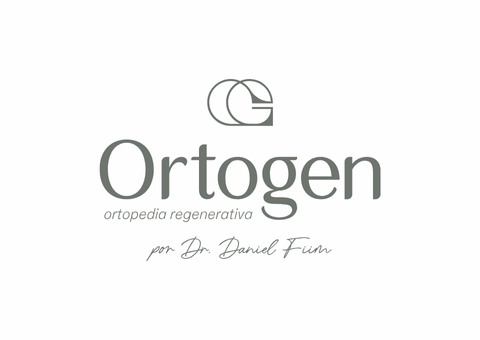 Logotipo da Ortogen, empresa de ortopedia regenerativa, com um 
