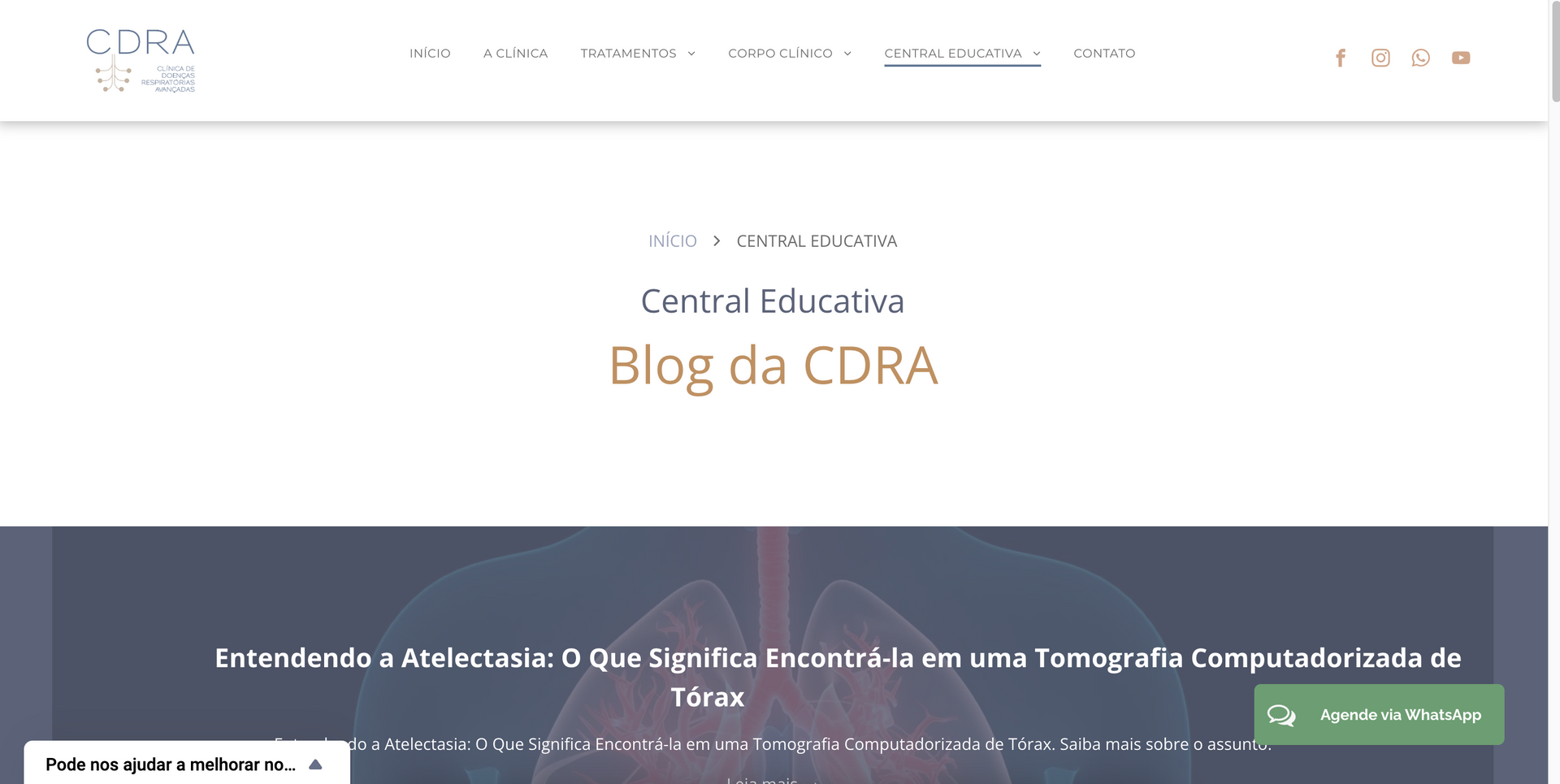 Uma captura de tela de um site chamado blog da cdra