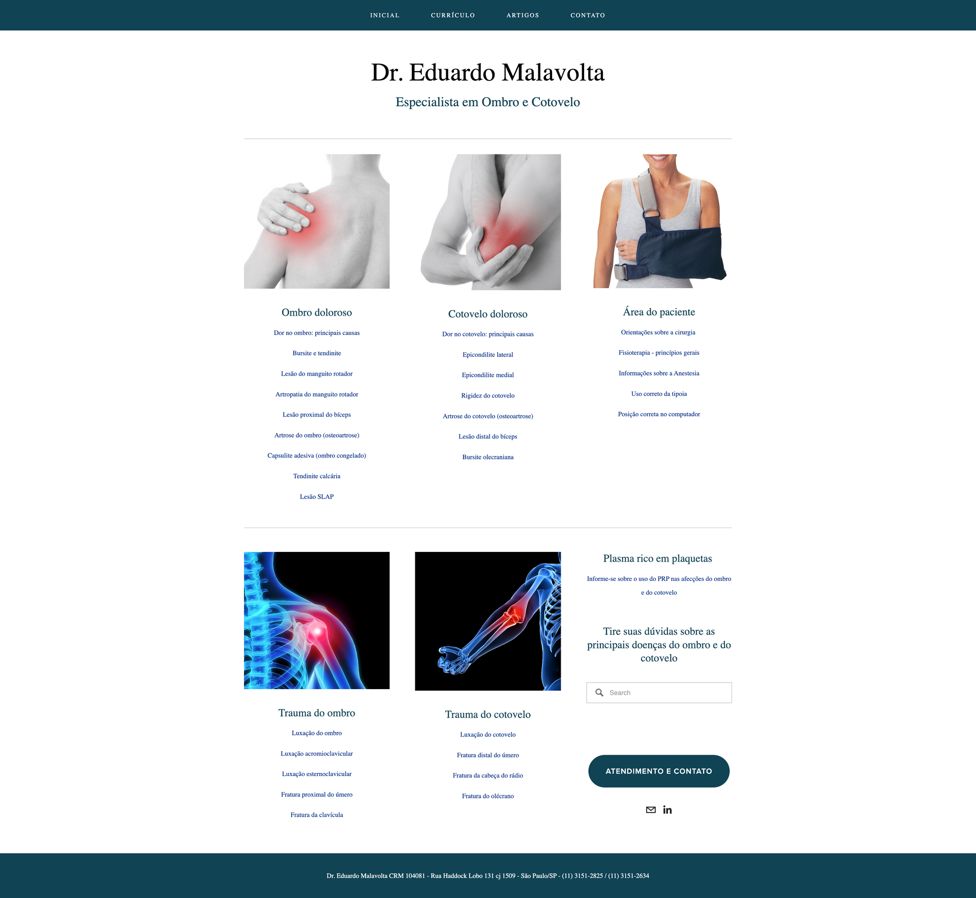Uma captura de tela de um site do dr. Eduardo Malavita