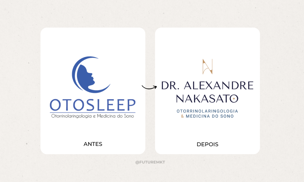 Uma foto antes e depois de um logotipo para otosleep