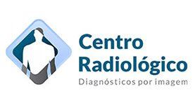 Um logotipo para centro radiológico com a foto de um homem com um diamante.