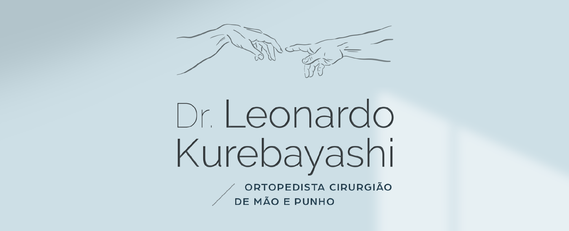 Um logotipo para o dr. leonardo kurebayashi com fundo azul