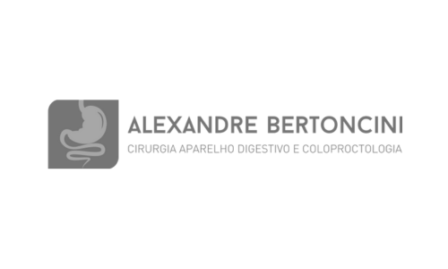 A black and white logo for alexandre bertoncini cirurgia aparelho digestivo e coloproctologia