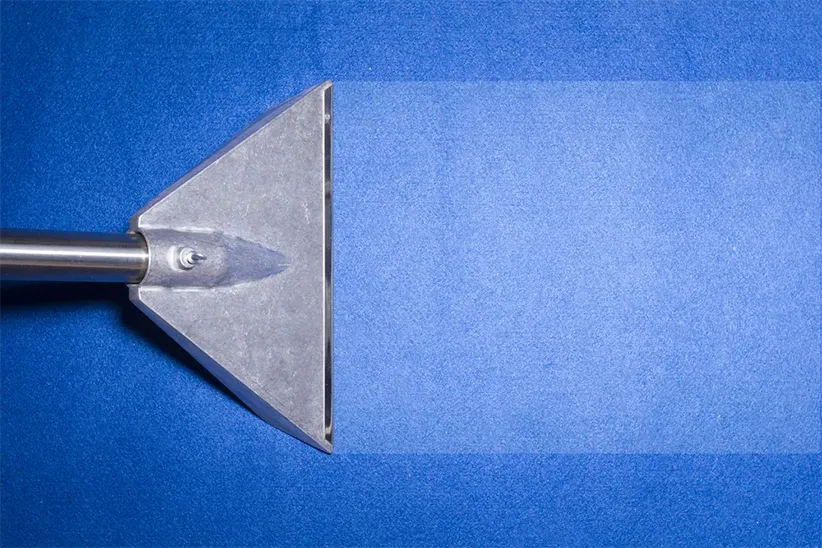 Blue Carpet Being Cleaned With a Steam Cleaner — Capital Pro Care in Queanbeyan, NSW