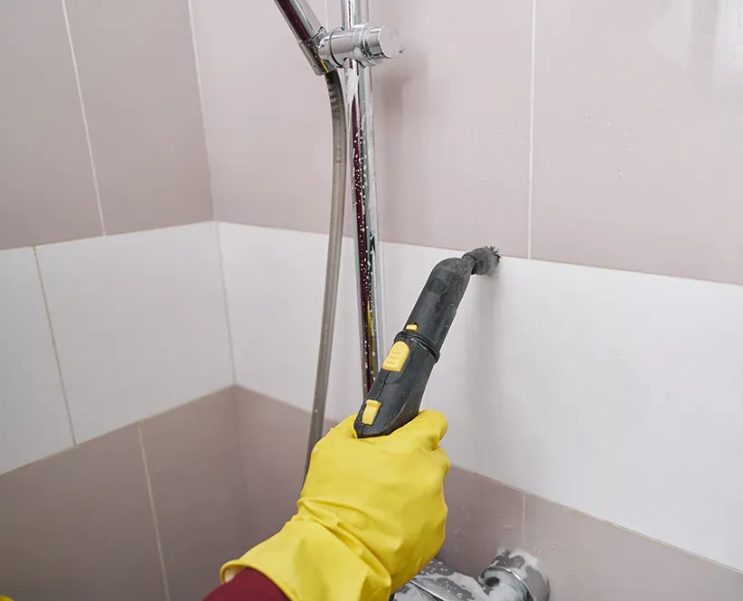 Cleaning a Shower Tiled Wall and Grout — Capital Pro Care in Weston Creek, ACT