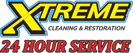 A logo for xtreme cleaning and restoration 24 hour service