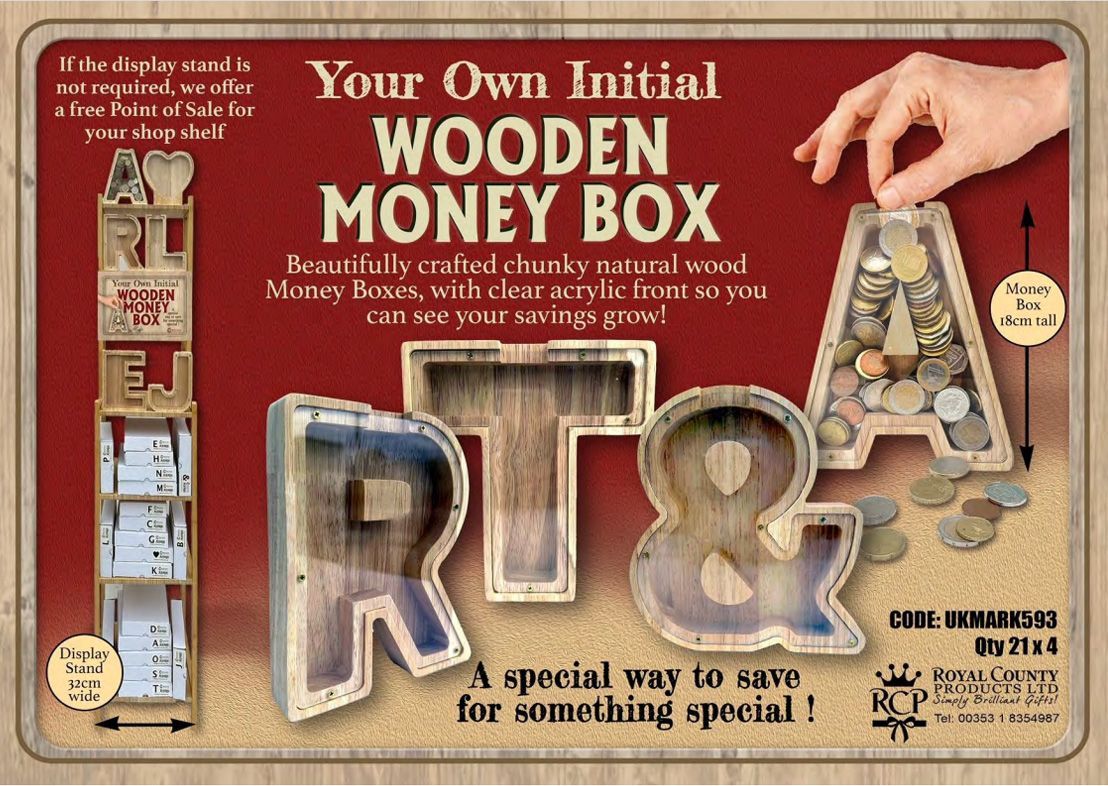 Wooden Money boxes from Royal County Products