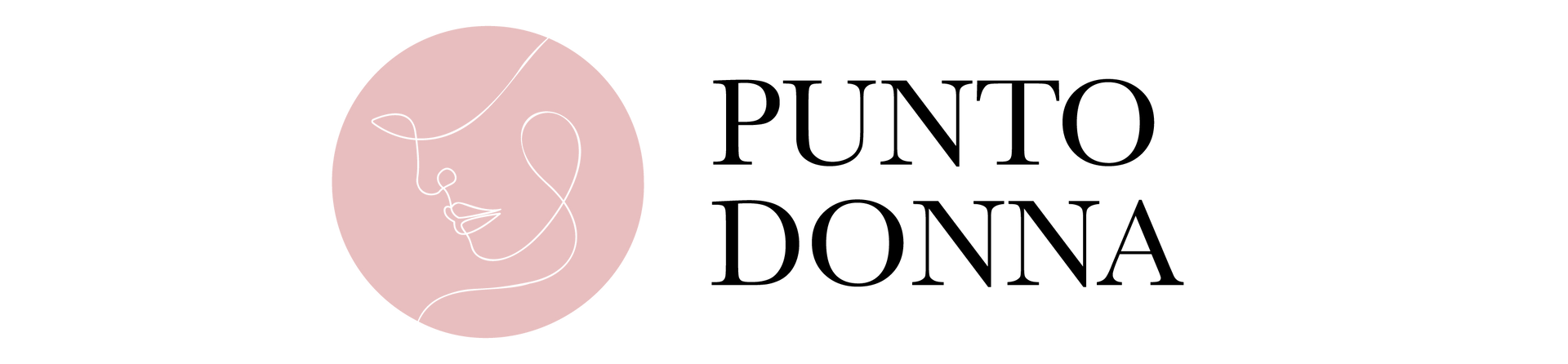 Un cerchio rosa con sopra la scritta punto donna