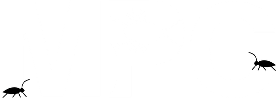 Two black bugs are silhouetted against a white background.