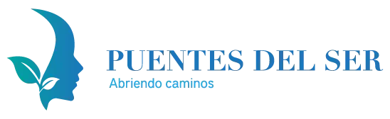 Logo: Blue silhouette of a woman's face with leaves, text